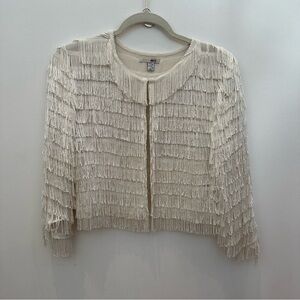 Amuse Society Ivory Fringe Cardigan